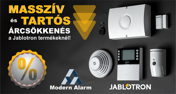 Tartós Jablotron árcsökkenést jelentett be a Modern Alarm